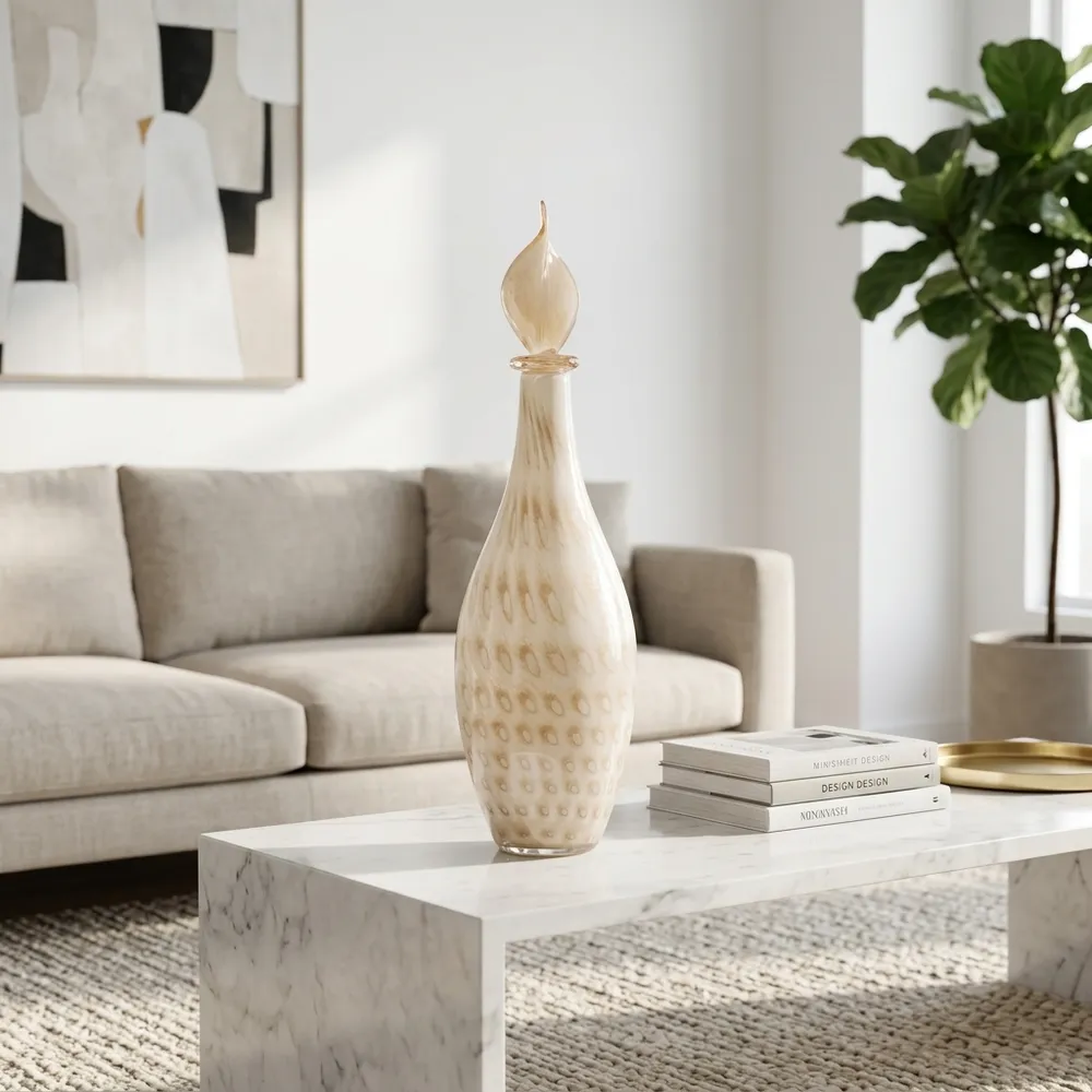 DENTONSHAW IVORY GLASS VASE 23 (IN)