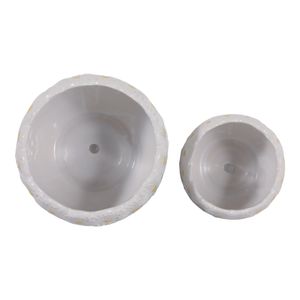 BRONSONRUN SET OF 2 WHITE PLANTER 7 (IN) 7