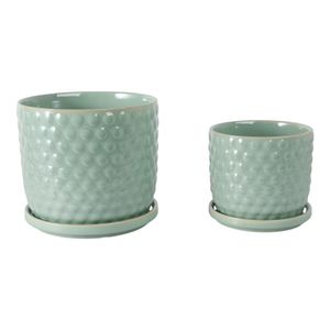 WINTONLAND SET OF 2 GREEN PLANTER 9 (IN) 4