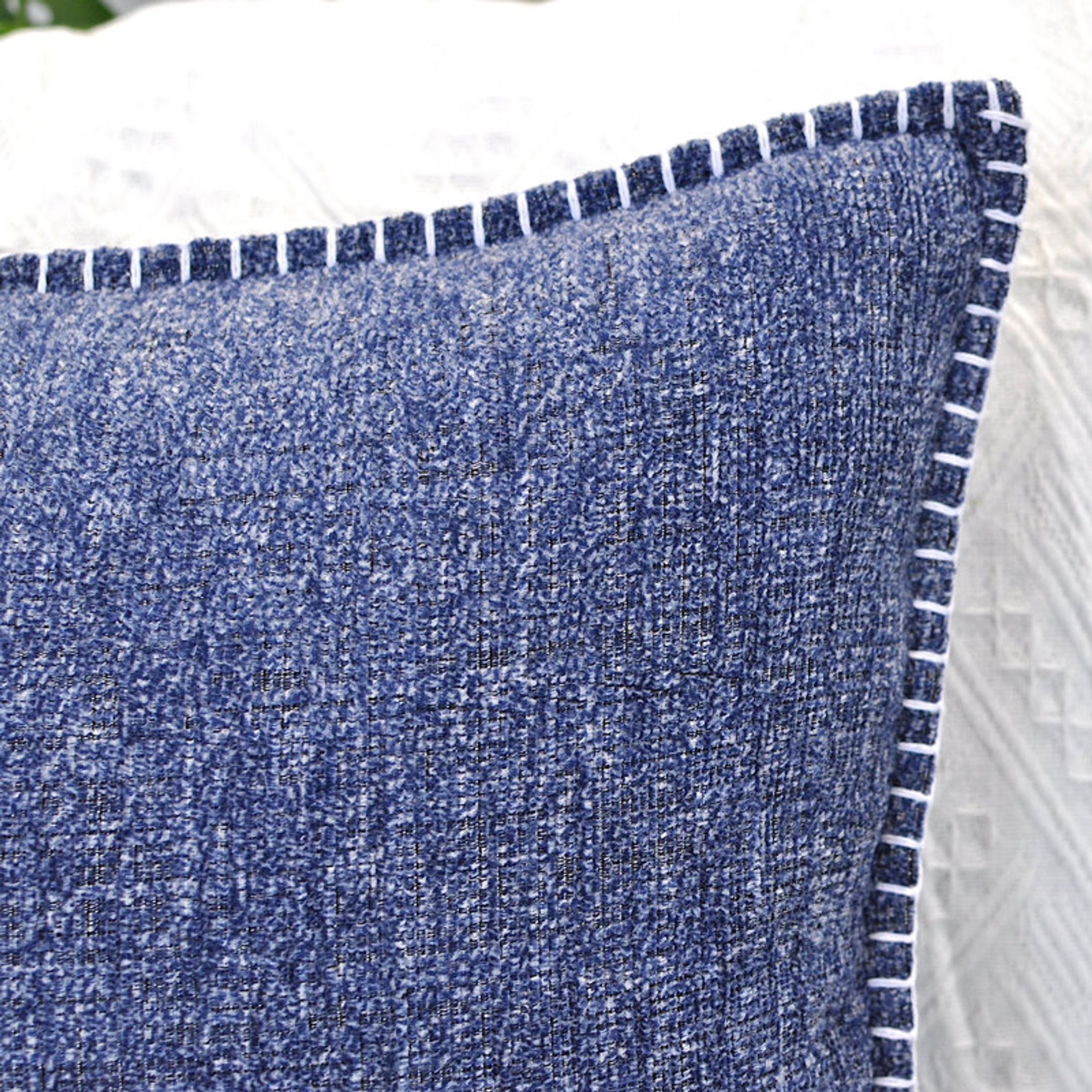 Soft Chenille Throw Pillow Covers With Stitched Edge