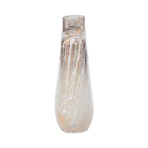 STONEWOOD IVORY GLASS VASE 10 (IN) 5
