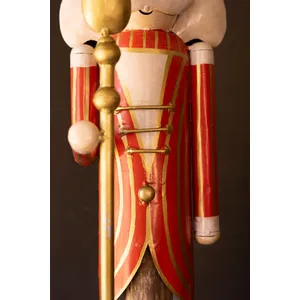 Set of 2 Painted Metal Nutcrackers on Wood Bases 4
