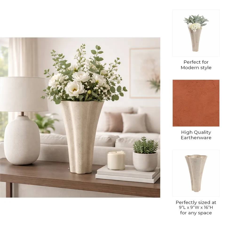 ENSLEYMILL TAUPE VASE 16 (IN)