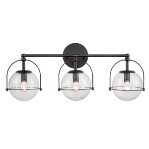 Langford 24'' Wide 3-Light Vanity Light - Matte Black 1