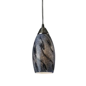 Galaxy 5'' Wide 1-Light Mini Pendant - Satin Nickel with Smoke Gray Glass 1