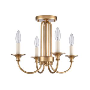 Cecil 16'' Wide 4-Light Semi Flush Mount - Natural Brass 7