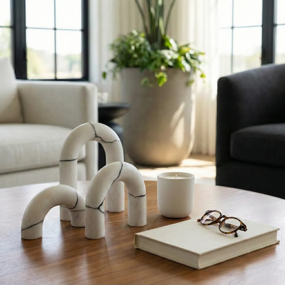 SYLVANOAK SET OF 3 WHITE DECOR 10 (IN)
