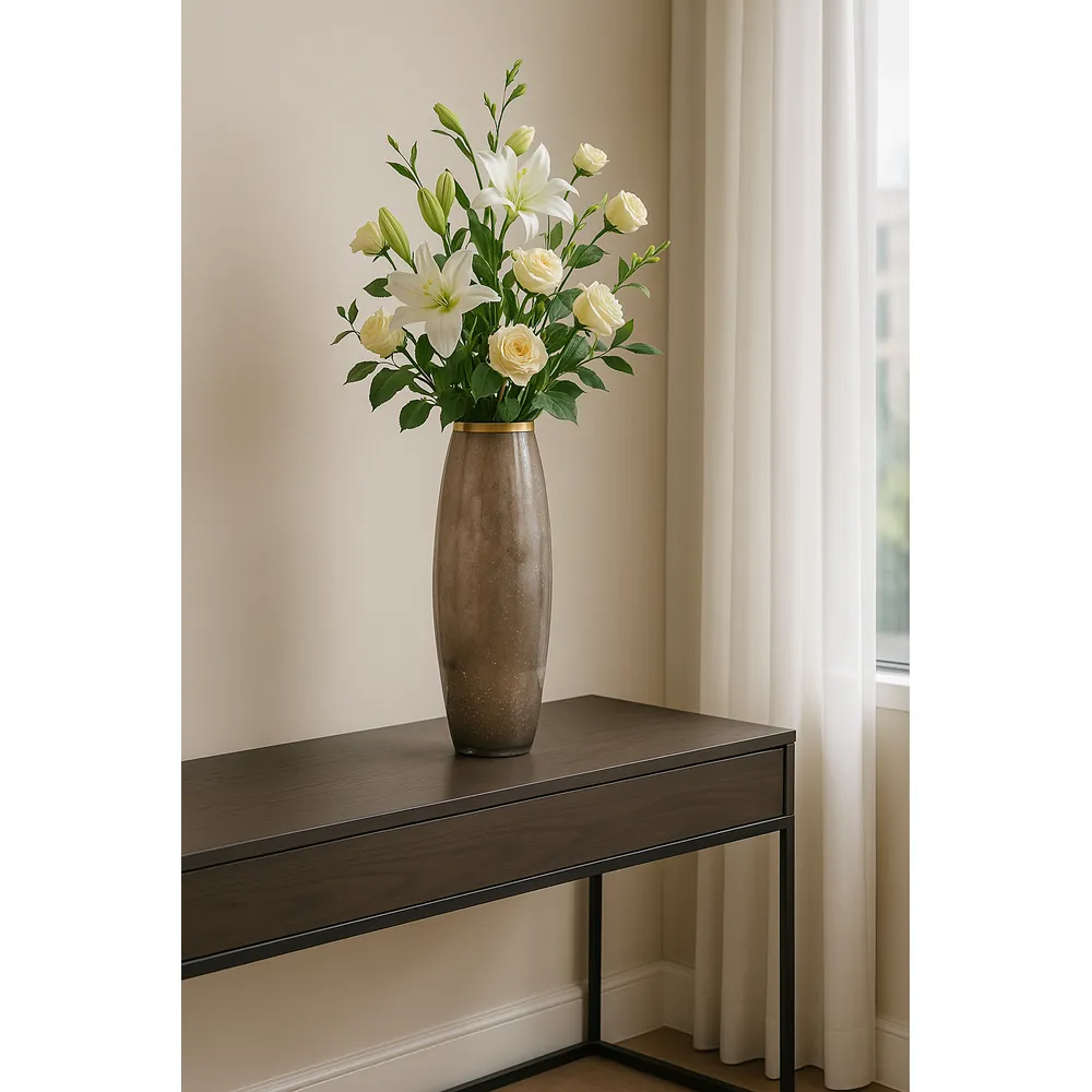 NORAWOOD GOLD GLASS VASE 24 (IN)