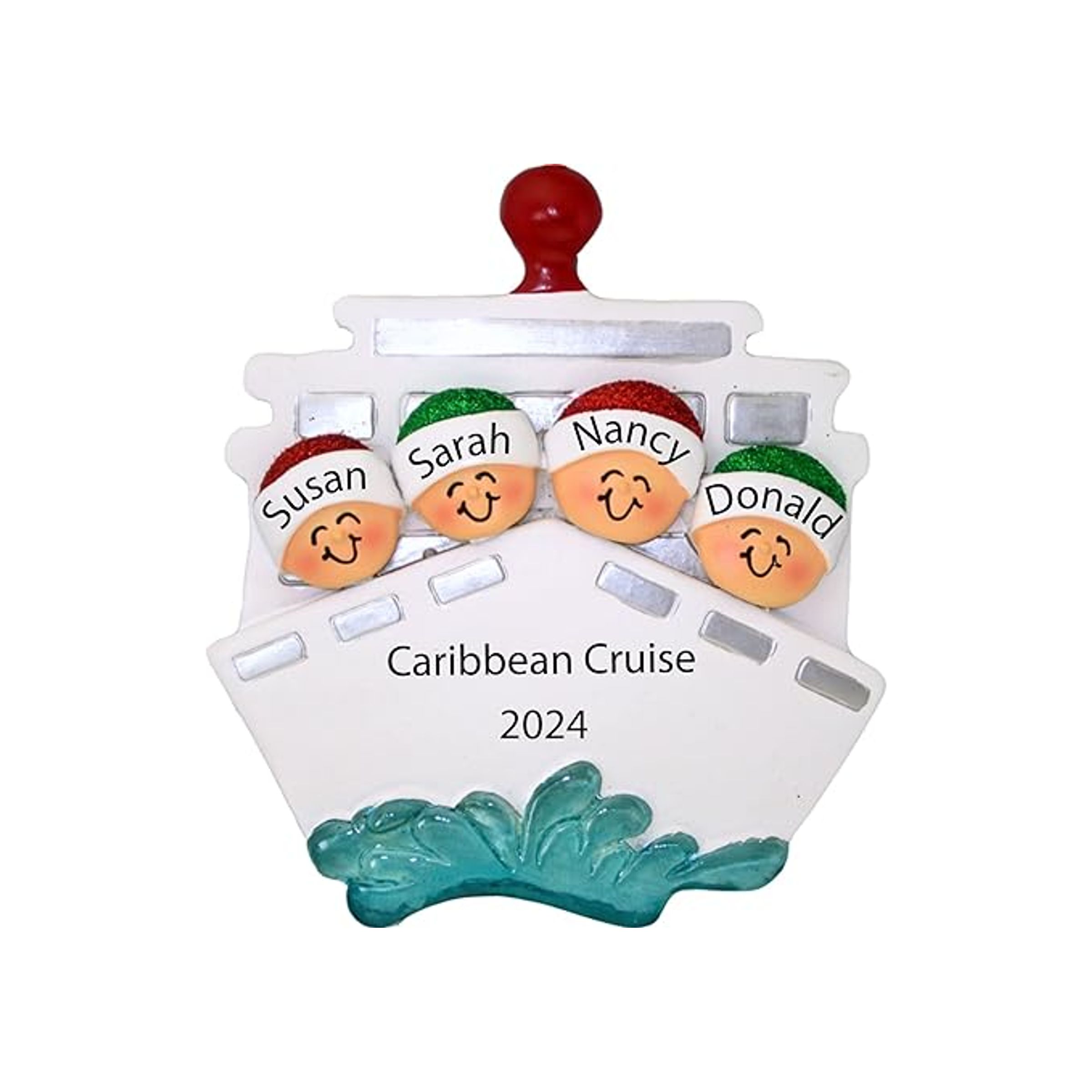 CRUISERS BOAT CHRISTMAS ORNAMENT W SPINNING PROPELLER - BEAR FAMILY
