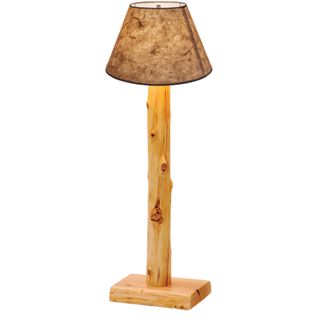 Cedar Log Floor Lamp without Lamp Shade - Natural