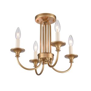Cecil 16'' Wide 4-Light Semi Flush Mount - Natural Brass 8