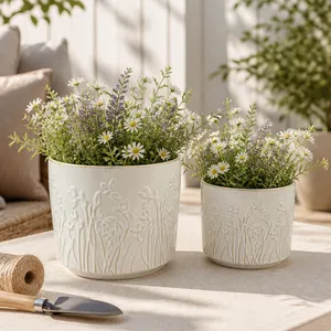 DANEBY SET OF 2 IVORY PLANTER 7 (IN) 10