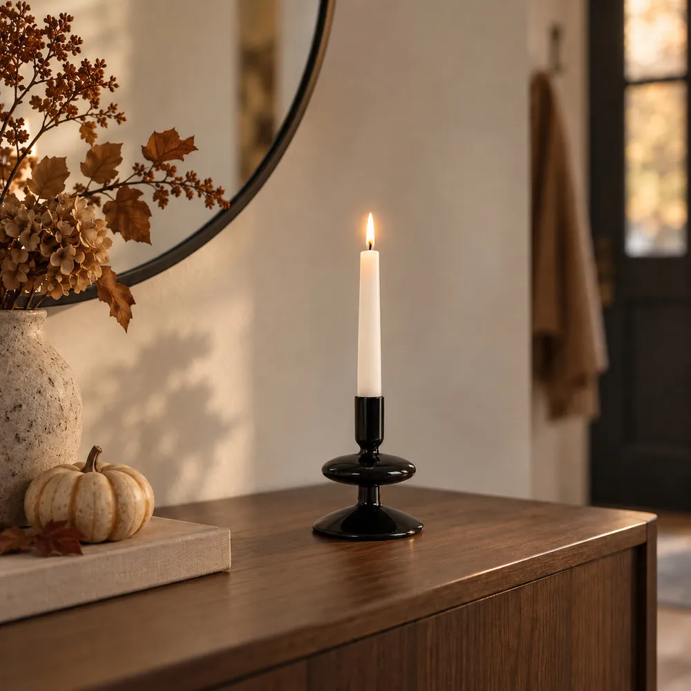 ELLENLAND BLACK CANDLE HOLDER 5 (IN)
