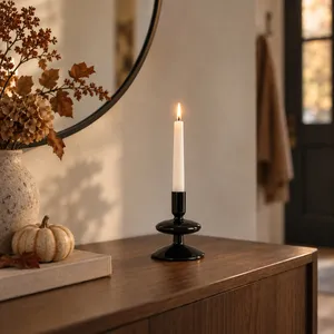 ELLENLAND BLACK CANDLE HOLDER 5 (IN) 2