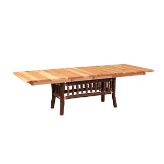 Hickory Log Extension Dining Table - Slate
