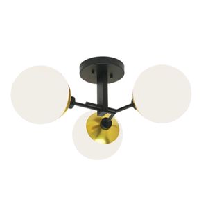 Triple Play 24.5'' Wide 3-Light Semi Flush Mount - Polished Brass 1