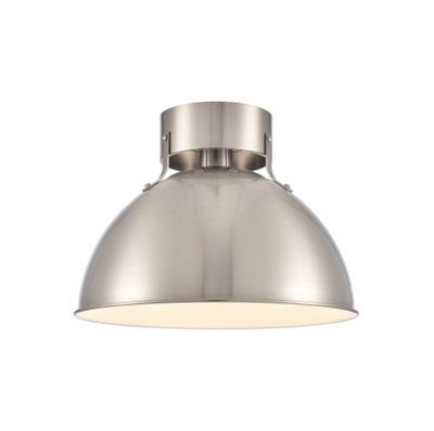 Zayne 12″ Wide 1-Light Semi Flush - Brushed Nickel