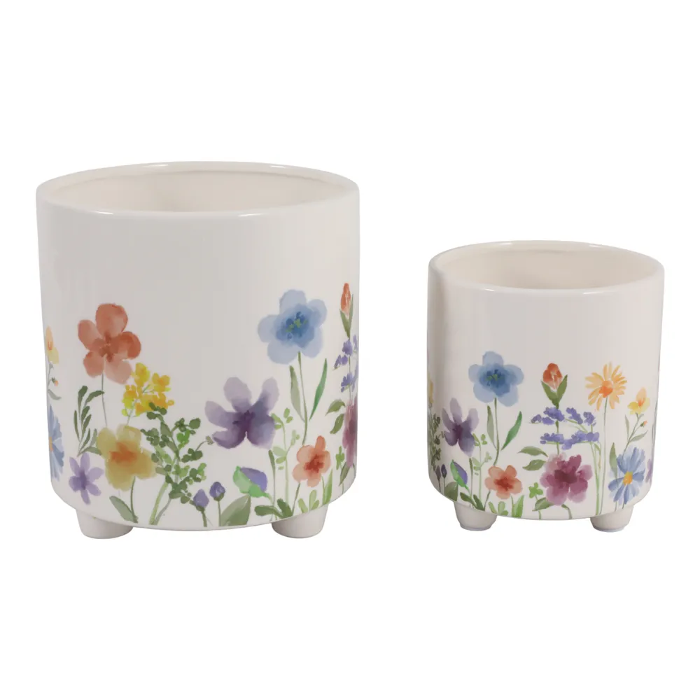 ALMAWAY SET OF 2 PURPLE PLANTER 8 (IN)
