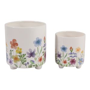 ALMAWAY SET OF 2 PURPLE PLANTER 8 (IN) 5