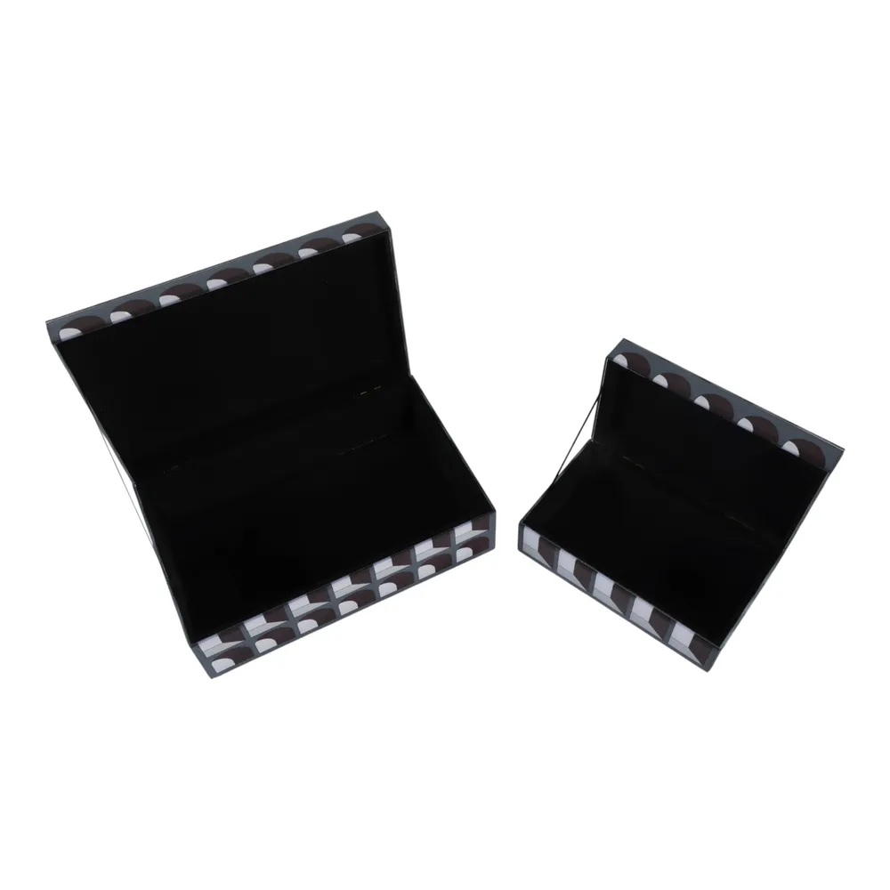 GROVERRIDGE SET OF 2 BLACK BOXES 4 (IN)