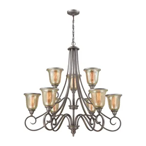 Georgetown 36'' Wide 9-Light Chandelier - Weathered Zinc 1