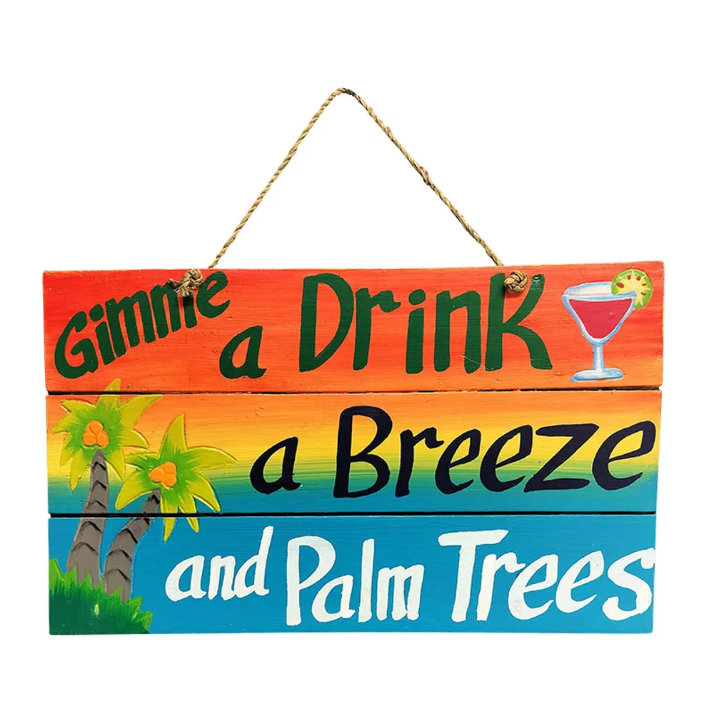 15-3/4" DRINK/BREEZE/PALM TREES SIGN