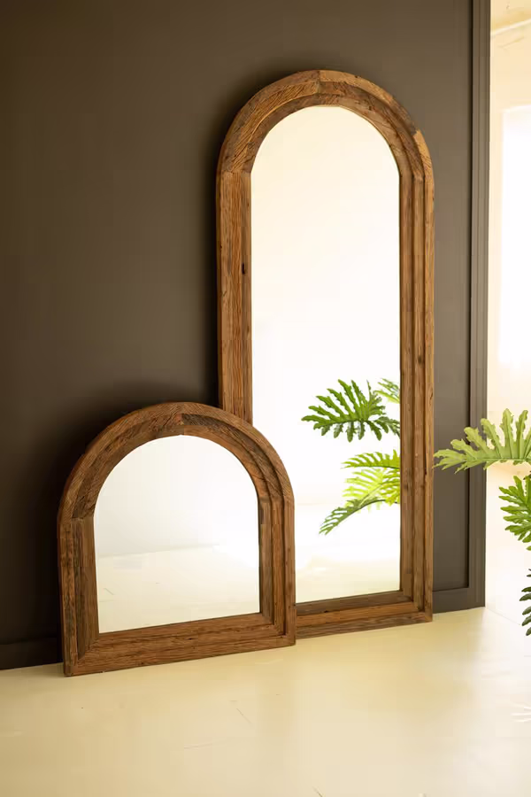 Arched Top Recycled Framed Floor Mirror