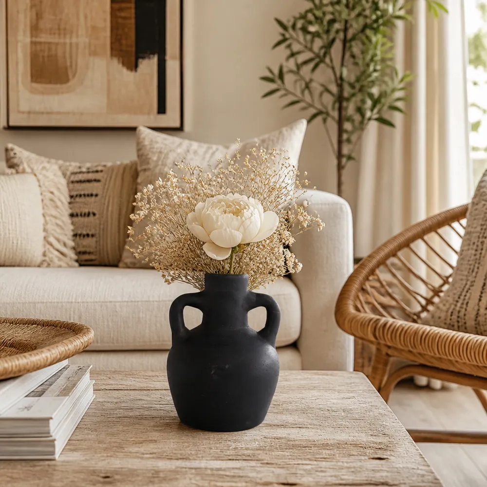 FARLEYBEACH BLACK VASE 6 (IN)