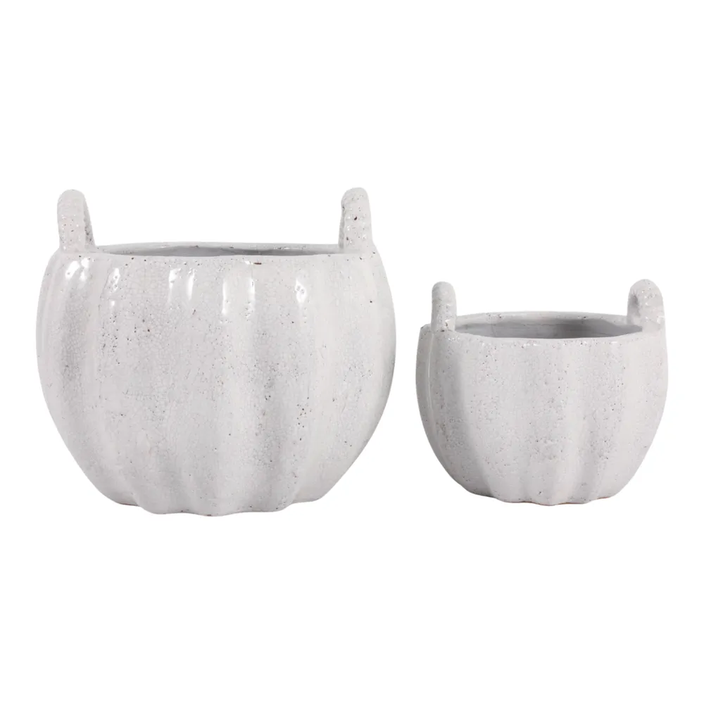 THEAHAM SET OF 2 WHITE PLANTER 11 (IN)