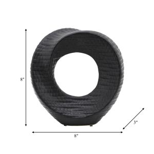 8" TEXTURED TABLE TOP DECO, BLACK 8