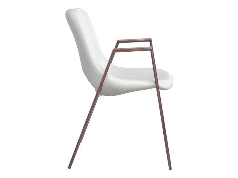 Desi Dining Chair White & Walnut 3