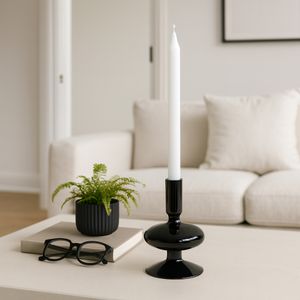 ELLENLAND BLACK CANDLE HOLDER 5 (IN) 9