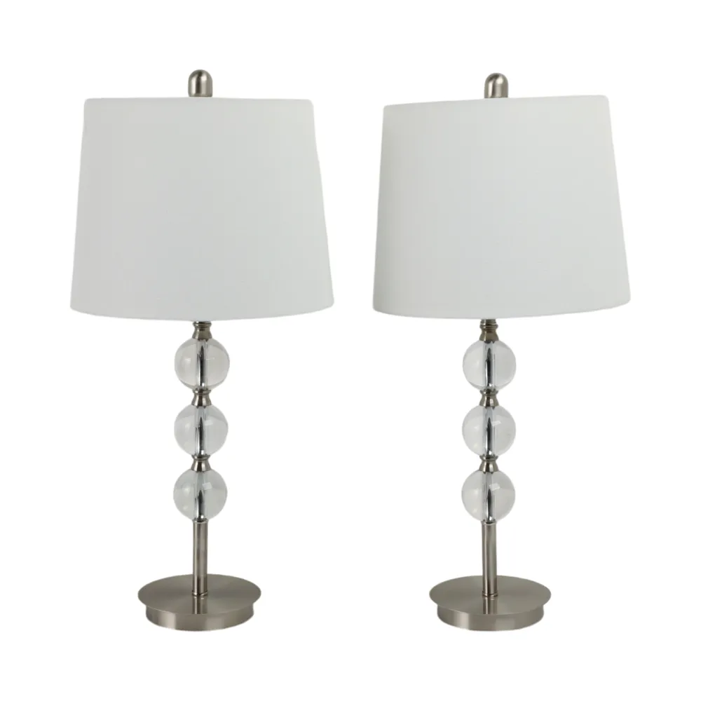 CLARAHAVEN SET OF 2 SILVER LAMPS 27 (IN)