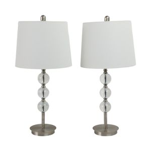 CLARAHAVEN SET OF 2 SILVER LAMPS 27 (IN) 3