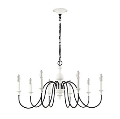 Val de Loire 36″ Wide 8-Light Chandelier - White