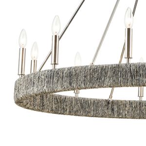 Abaca 48'' Wide 12-Light Chandelier - Polished Nickel 4