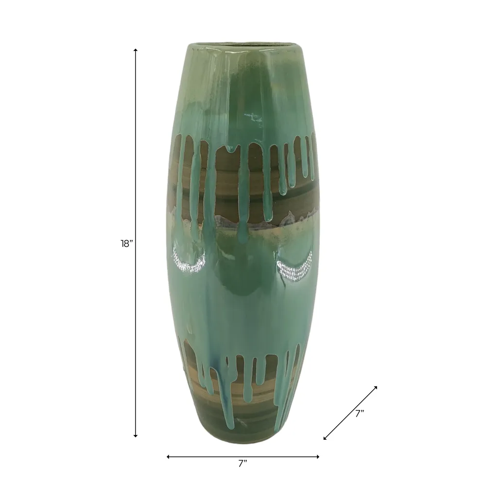ANSELOAK GREEN VASE 18 (IN)