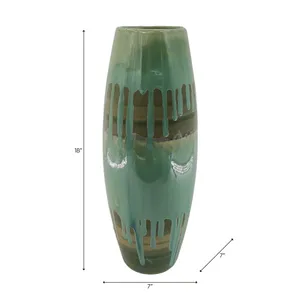 ANSELOAK GREEN VASE 18 (IN) 7