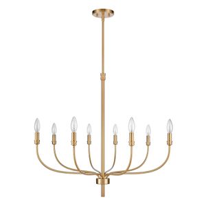 Newland 34'' Wide 8-Light Chandelier - Satin Brass 2