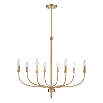 Newland 34″ Wide 8-Light Chandelier - Satin Brass