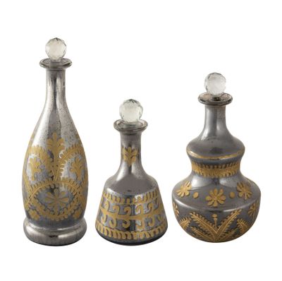 Kemal Bottle - Set of 3 Antique Silver