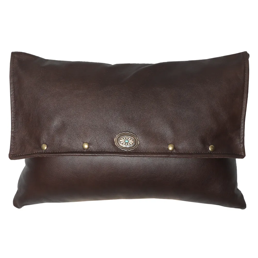 Drive Force Leather Pillow - 12x18 - Fabric Back