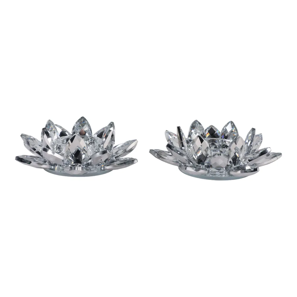 HACKETTWELL SET OF 2 SILVER CANDLE HOLDER 2 (IN)