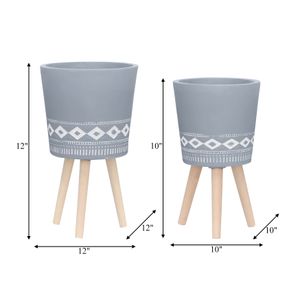 GLASTONCREST SET OF 2 GRAY PLANTER 21 (IN) 9