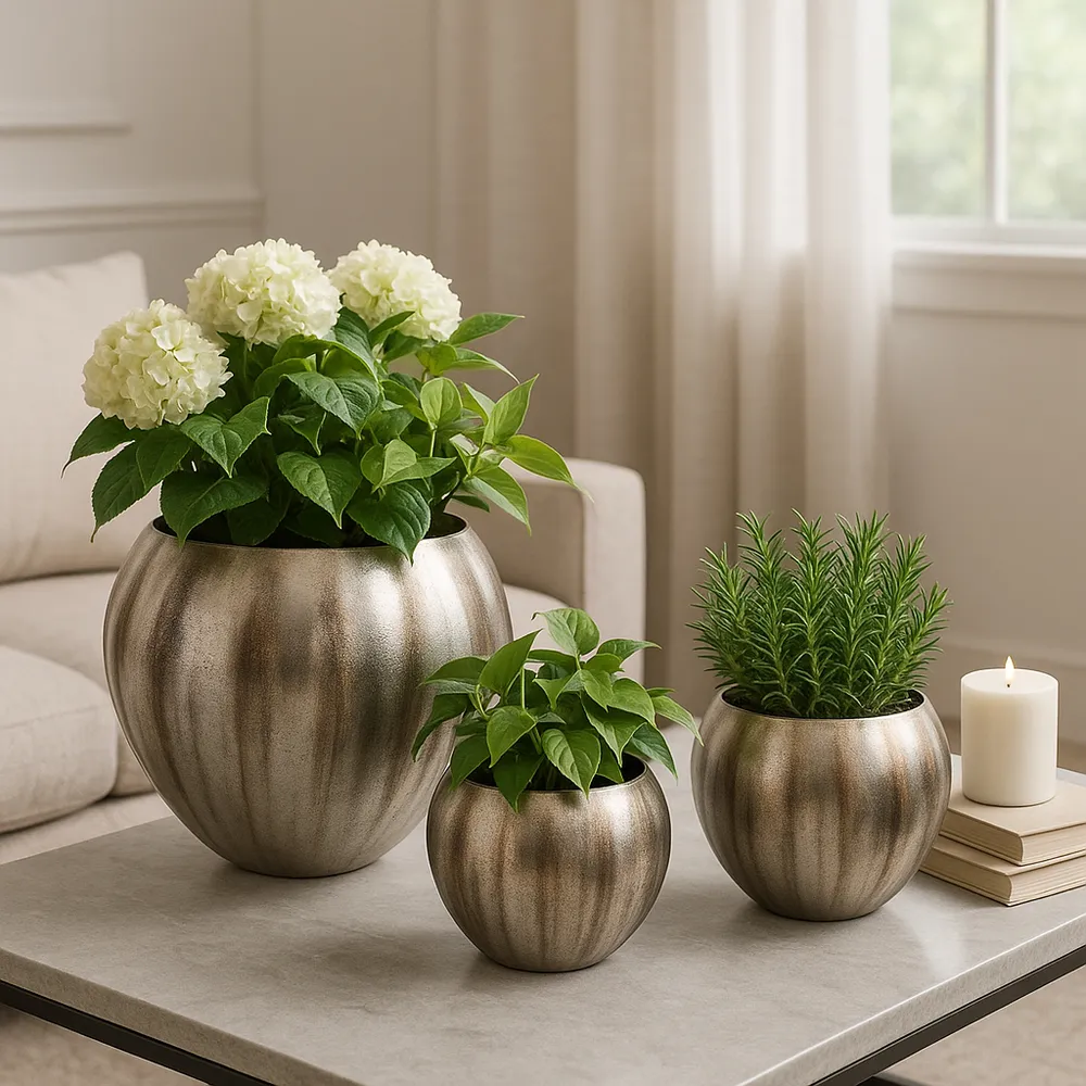 CHATHAMVIEW SET OF 3 SILVER PLANTER 22 (IN)