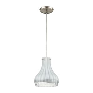 Coastal Scallop 8'' Wide 1-Light Mini Pendant - Satin Nickel 2