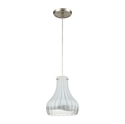 Coastal Scallop 8″ Wide 1-Light Mini Pendant - Satin Nickel