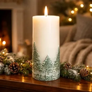 Holdiay Green Tree Moving Flame Candle 3x6in 1