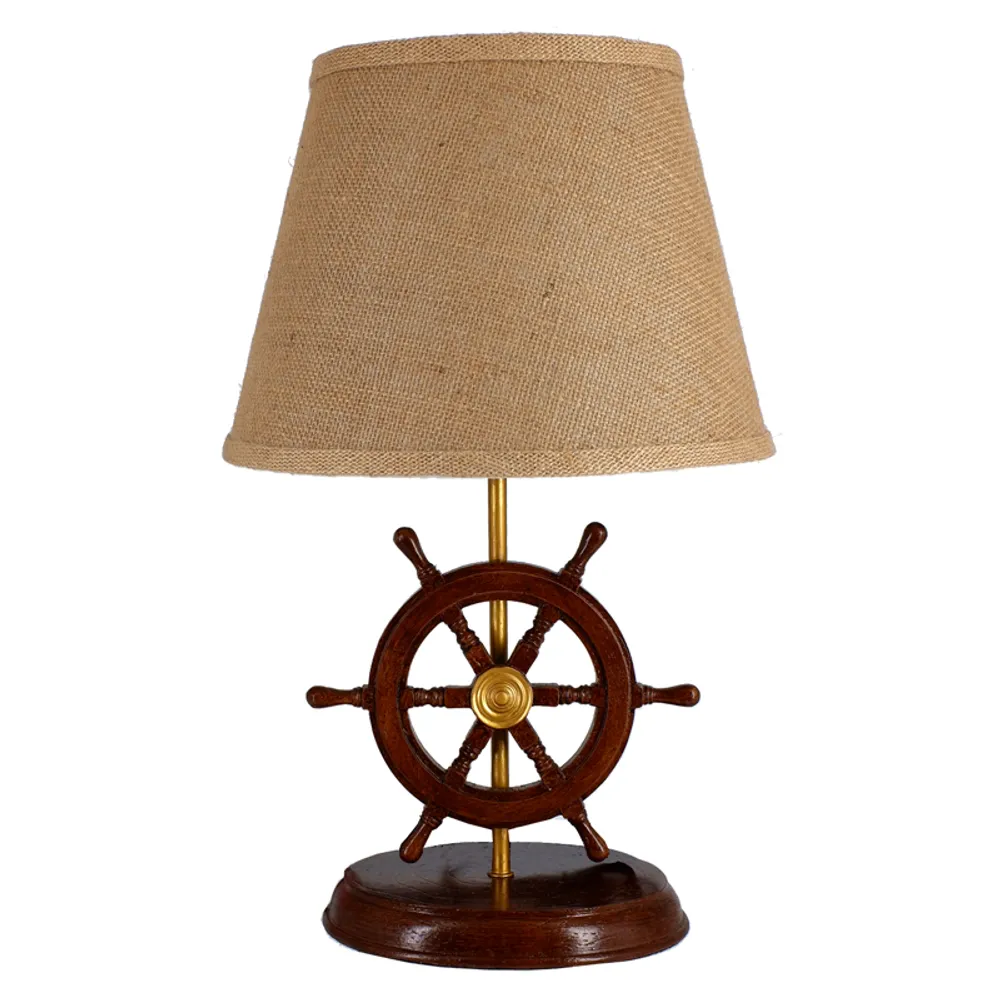 17" SHIPS WHEEL TABLE LAMP