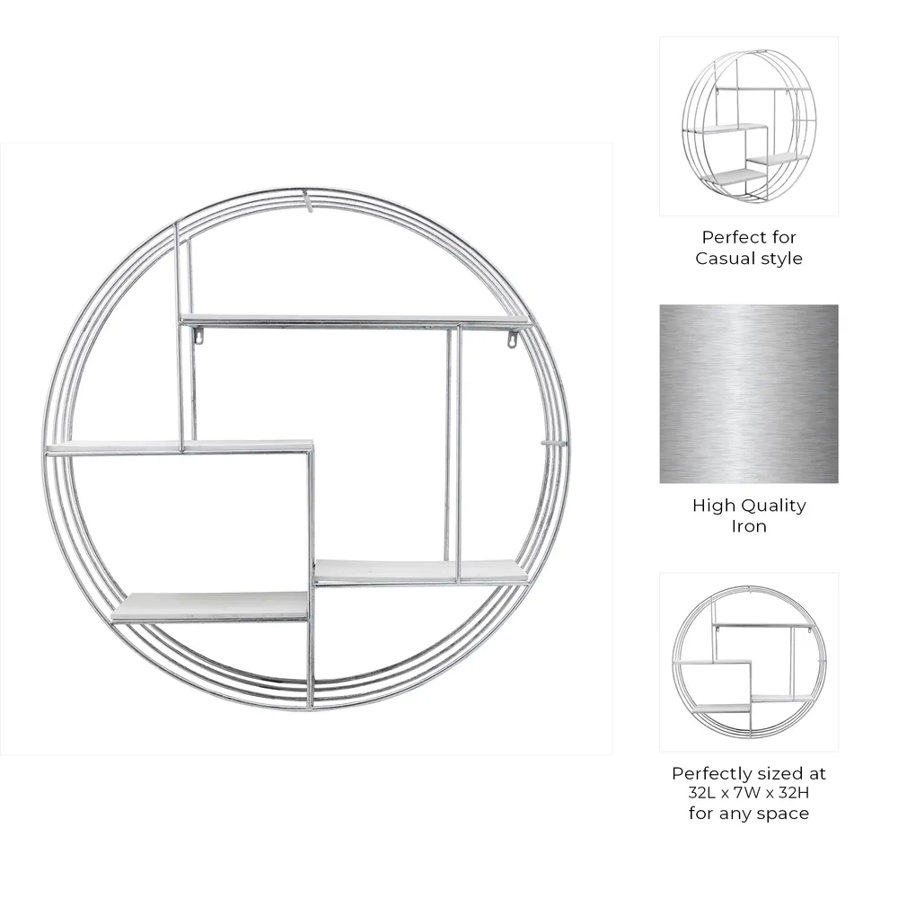 FINCHWAY SILVER WALL SHELF 32 (IN)